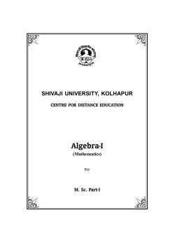 M.Sc. I MT 101 Algebra-1 All