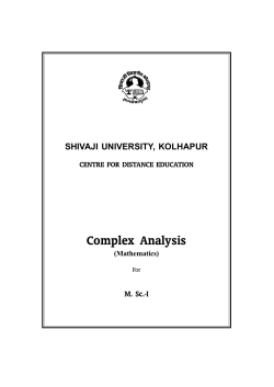 M. Sc. I Maths MT 203 Complex Analysis All