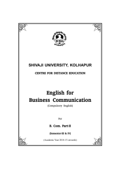 B.Com Part II English for Business Communication