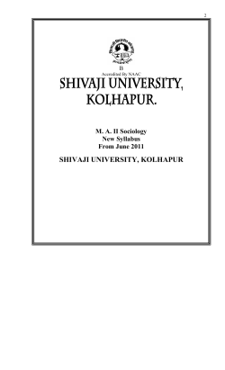 M. A. - II (Sociology)