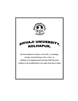 M. A. - I (Sociology)