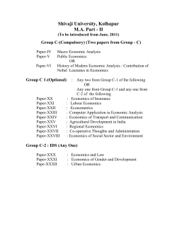 M. A. - II (Economics)