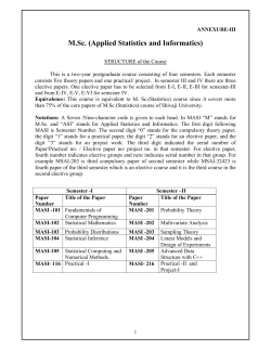 Applied Statistics Informatics