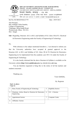 Letter regarding Revised Syllabi