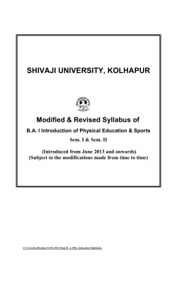 B.A. (Phy.Edu.) Part - I