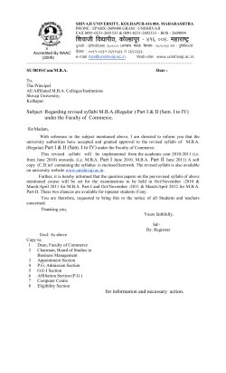 M.B.A. Sem. I to IV (Regular)