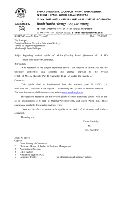 M.B.A. (Textile) Part - II