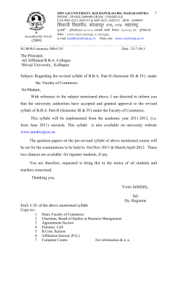 Letter regarding Revised Syllabi