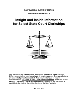Insight and Inside Information for Select State Court Clerkships