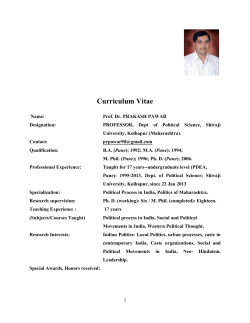 Dr. P. R. Pawar