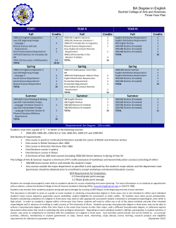 Three-year Pathway to a BA in English
