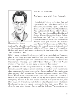 Michael Goroff in conversation with John Simmons Short Fiction Award winner Josh Rolnick