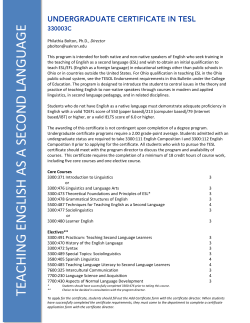 TESL Certificate