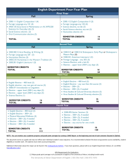 English Department Four-Year Plan