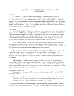 King's Way: A Call to Lovingly Engage in a Search for Truth,