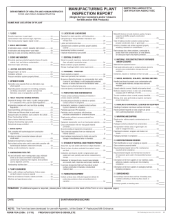 Manufacturing Inspction Report