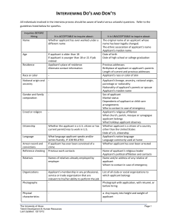 Interviewing Do s and Don ts