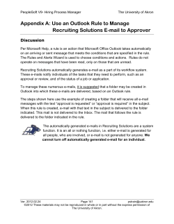 Use an Outlook Rule to Manage Recruiting Solutions Email