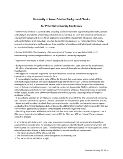 Criminal Background Check Guidelines