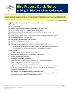 Quick Notes: Writing an Effective Job Advertisement