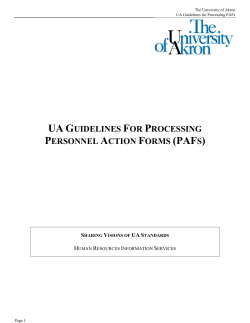 PAF Processing Guidelines