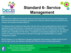 Standard 6 - Service Management