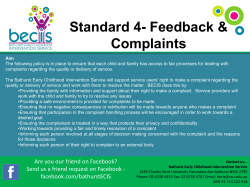 Standard 4 - Feedback and Complaints