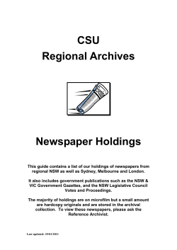 Guide to Newspaper Holdings