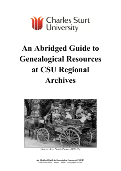 Guide to Genealogical Resources at CSU Regional Archives