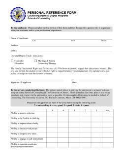 Personal Reference Forms
