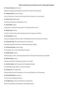 Congratulations 2016 FRC Summer Fellowship Recipients