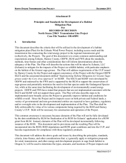 Attachment D: Principles and Standards for Development of a Habitat Mitigation Plan
