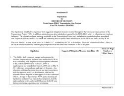 Attachment B: Stipulations for Record of Decision