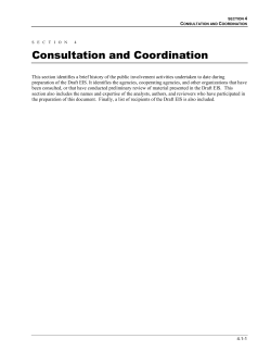 Sec. 4.0 Consultation and Coordination