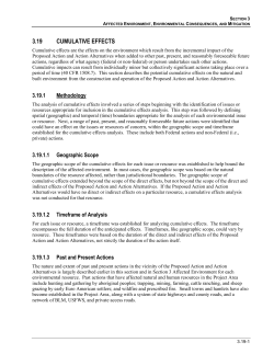 Sec. 3.19 Cumulative Effects