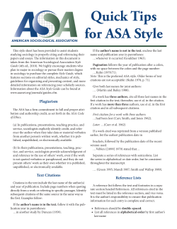 ASA referencing and citations