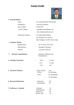 Dr. S. D. Delekar