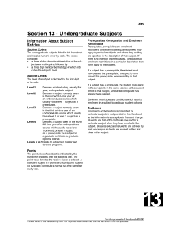 Undergraduate Subjects