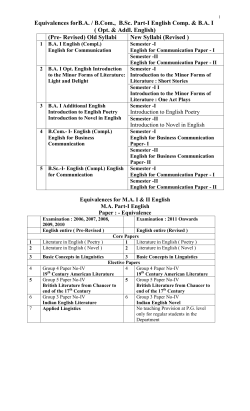 Equivalence for U.G. P.G. for Arts Fine Arts Faculty