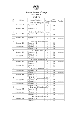 B. A. Semester - IV