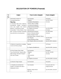 Deligation of Powers