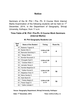 M.Phil. / Ph.D. Course Work Seminar
