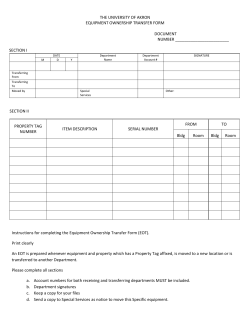 Equipment Transfer Ownership Form