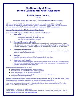 Service-Learning Mini-Grant Application 2015