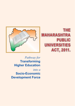 "Dr.Nigavekar committee report-Proposed- THE MAHARASHTRA PUBLIC UNIVERSITIES ACT 2011"