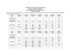 M.Phil./Ph.D. (Commerce & Management) Course Work 2013-14 Tentative Schedule
