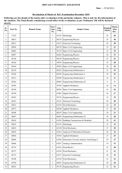 Revaluation of Marks of B.E. Examination Dec 2015 Lot No.18