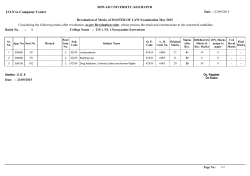 Revaluation of Marks of LLM Batchwise May 2015 Lot No.1
