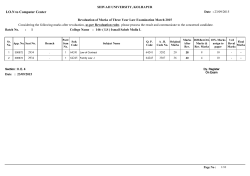 Revaluation of Marks Batchwise March 2015 Lot No..2