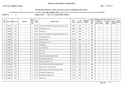 Revaluation of Marks Batchwise March 2015 Lot No..1